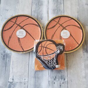 NWT - Sugar Plum Party Paper Basketball Plates (32) and Napkins (40)